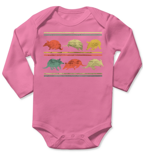 Retro Vintage Armadillo Lover Animal Father Day Long Sleeve Baby One-Piece