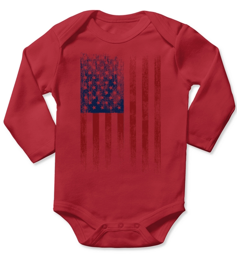 vintage usa American Flag Patriotic 2023 Flag Long Sleeve Baby One-Piece