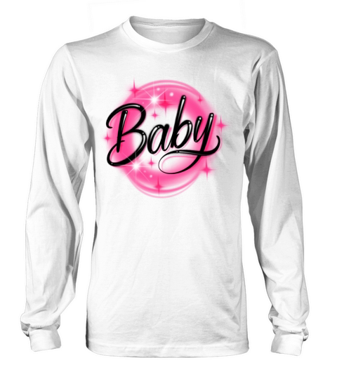 Baby Pink Stars Airbrushed Vintage Long sleeved Unisex