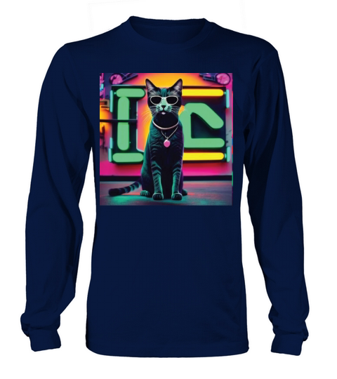 cat daddy black cat vintage eighties style Long sleeved Unisex