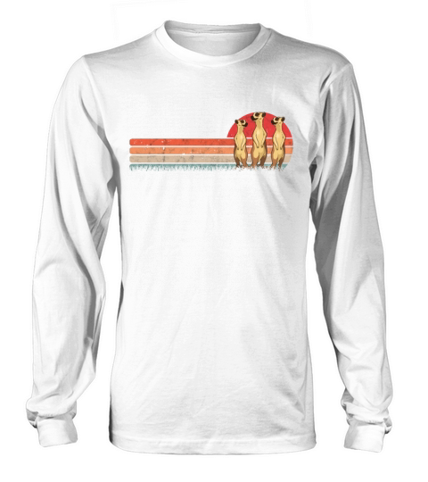 Meerkat Vintage Retro Long sleeved Unisex