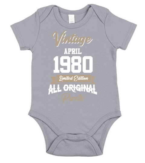 April 1980 Vintage Birthday Present Short Sleeve Baby One-Piece