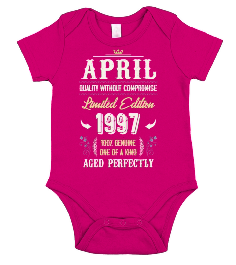 April 1997 Vintage Birthday Present Short Sleeve Baby One-Piece