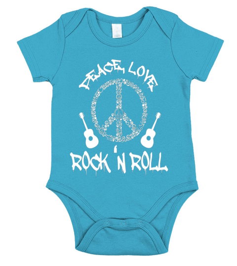 Peace Love and Rock and Roll Tee Short Sleeve Baby One-Piece
