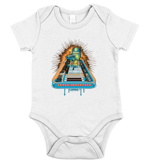 Pedal Steel Guitar Guitarist Band Music 80s Retro Short Sleeve Baby One-Piece