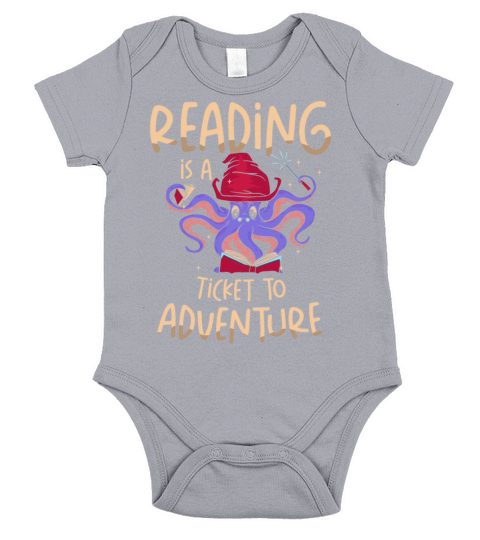 Reading Is A Ticket To Adventure Bookworm Book Short Sleeve Baby One-Piece