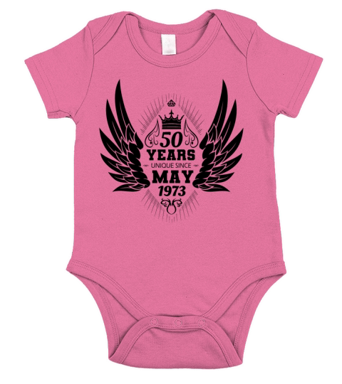 Vintage 50th Birthday with Angel Wings and Crown Short Sleeve Baby One-Piece
