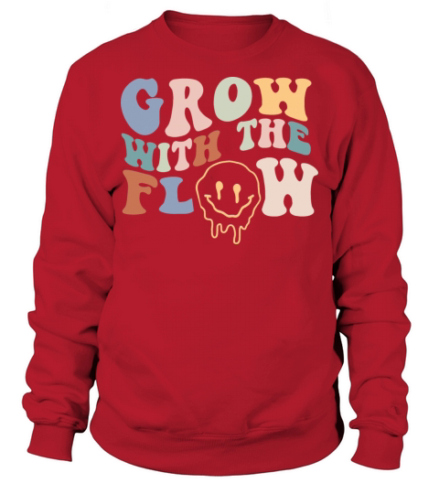Grow With The Flow 70s Boho Peace Hippie Gift Sweatshirt Unisex