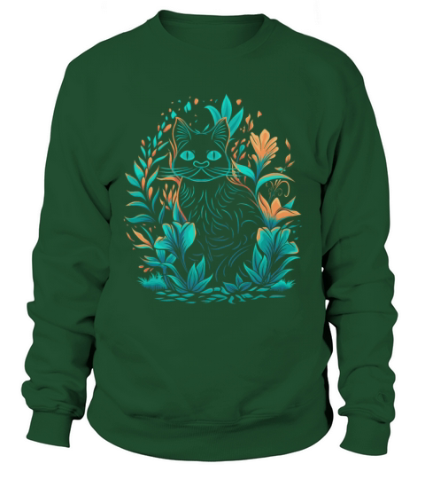 Purrfectly Wonderland whimsical color cat Sweatshirt Unisex