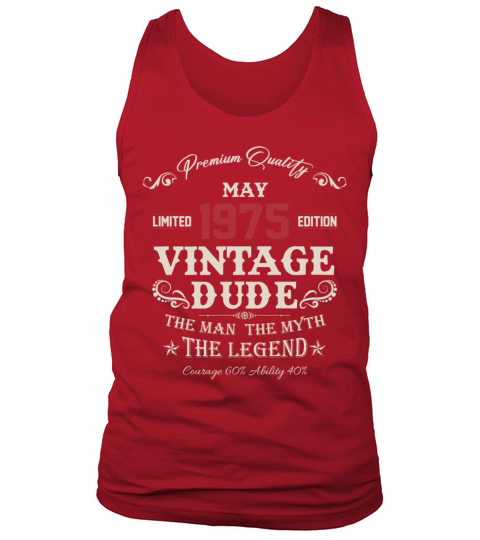 May 1975 Vintage Birthday Present Tank Top Unisex