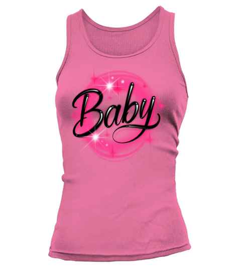 Baby Pink Stars Airbrushed Vintage Tank top Woman