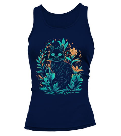 Purrfectly Wonderland whimsical color cat Tank top Woman