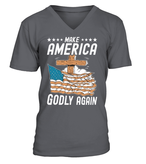 Make America Godly Again Christianity Symbol V-Neck T-shirt