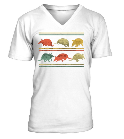 Retro Vintage Armadillo Lover Animal Father Day V-Neck T-shirt