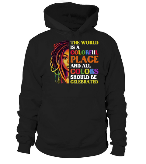 Colorful Black Dreadlock Girl LGBT Black History M Hoodie Unisex