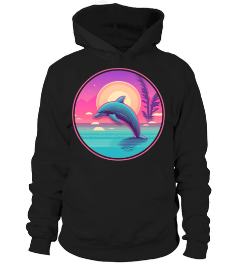 Vintage 80s 90s Nostalgic Dolphin Lovers Hoodie Unisex