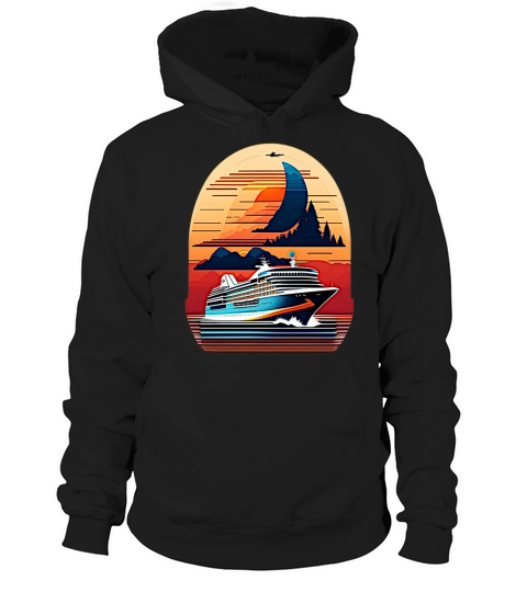 Vintage design with cruise ship Hoodie Unisex