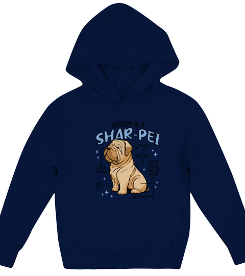 ANATOMY OF A SHARPEI DOG Kids Hoodie