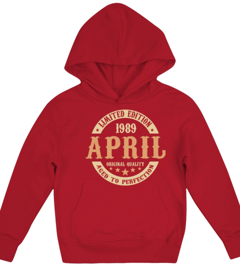 April 1989 Vintage Birthday Present Kids Hoodie