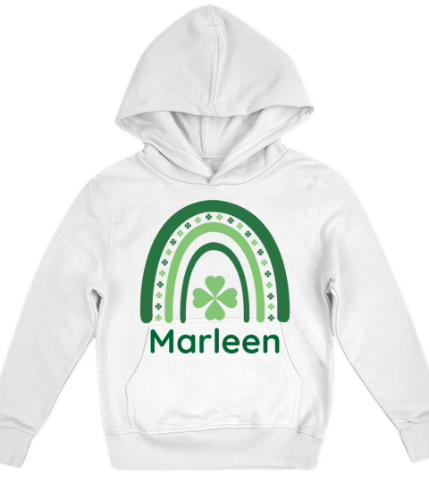 Marleen Clover Charm Boho Rainbow Kids Hoodie