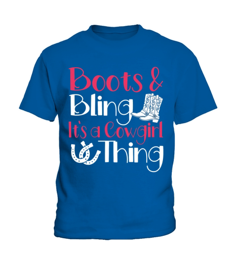 Boots And Bling Its A Cowgirl Thing Kids T-Shirt