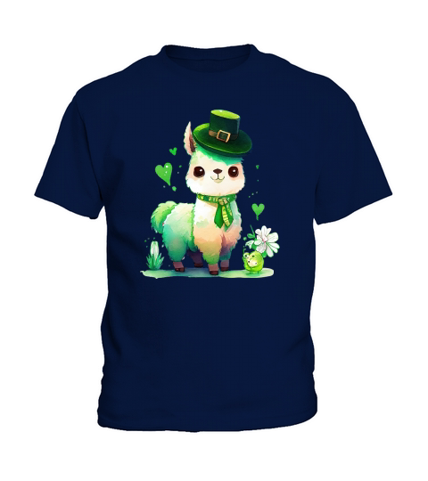 Cute Llama Saint Patricks Day Kids T-Shirt