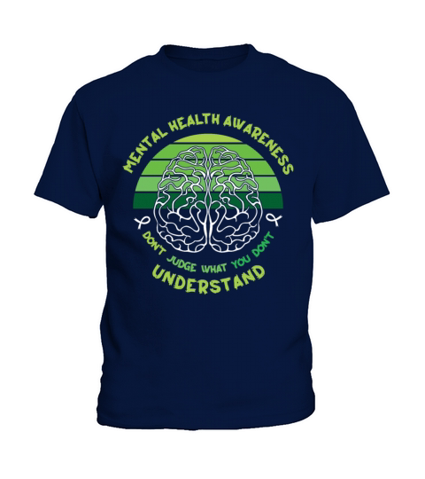 May Green Mental Health Awareness Month Brain Kids T-Shirt