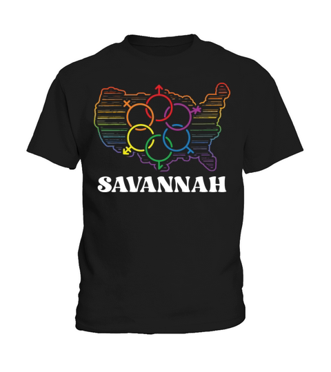 Savannah Pride Flag Pride Month LGBTQ Flag LGBT Co Kids T-Shirt