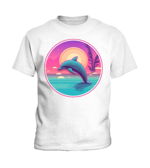 Vintage 80s 90s Nostalgic Dolphin Lovers Kids T-Shirt