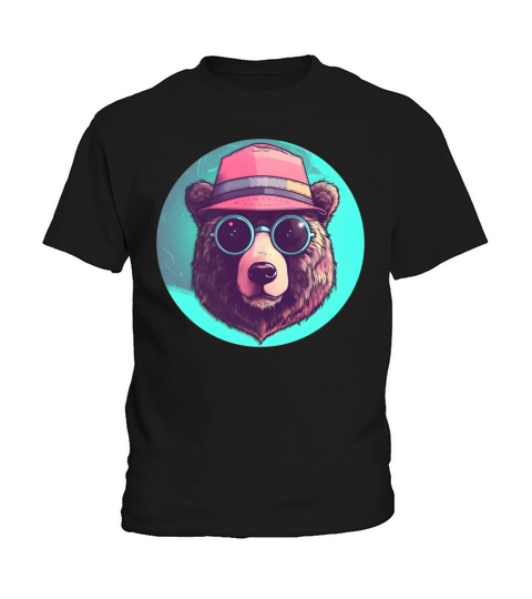 Vintage 80s 90s Style for Bear Lovers Kids T-Shirt