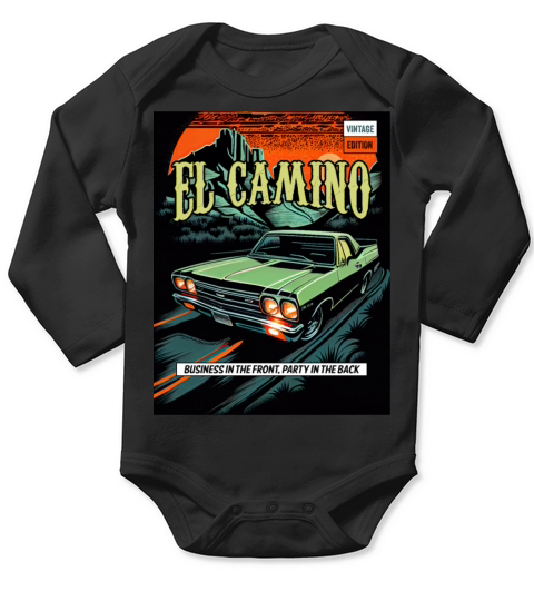 El Camino Vintage Comic Long Sleeve Baby One-Piece