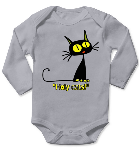 Holy cats vintage cartoon cat Long Sleeve Baby One-Piece