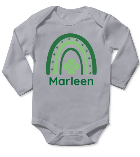 Marleen Clover Charm Boho Rainbow Long Sleeve Baby One-Piece