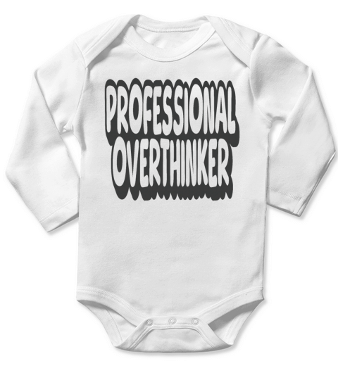 Professional Overthinker Vintage Quote Long Sleeve Baby One-Piece