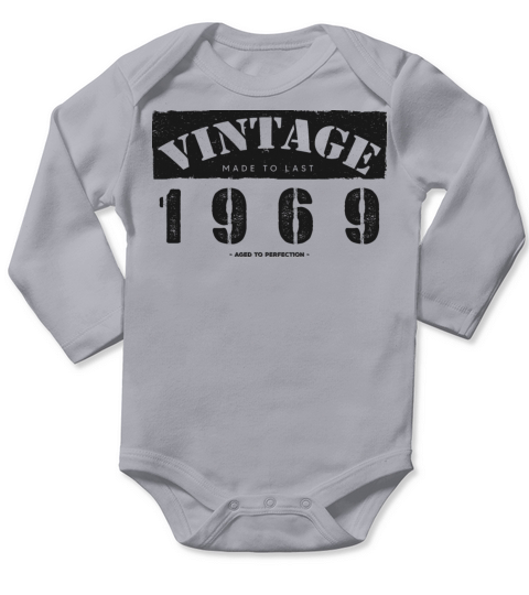 Vintage Classic 1969 54th Birthday - 54 Years Old Long Sleeve Baby One-Piece