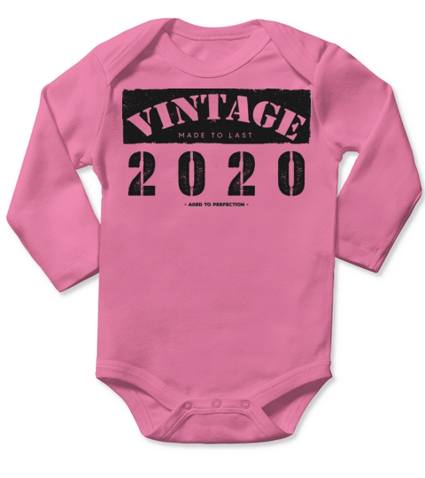 Vintage Classic 2020 3rd Birthday - 3 Years Old Long Sleeve Baby One-Piece