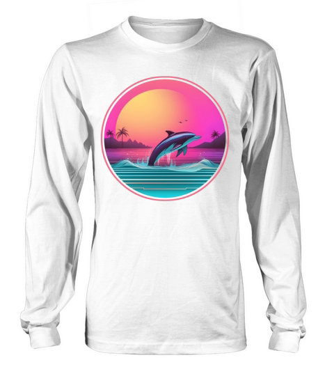 80s 90s Style Dolphin Vintage Long sleeved Unisex