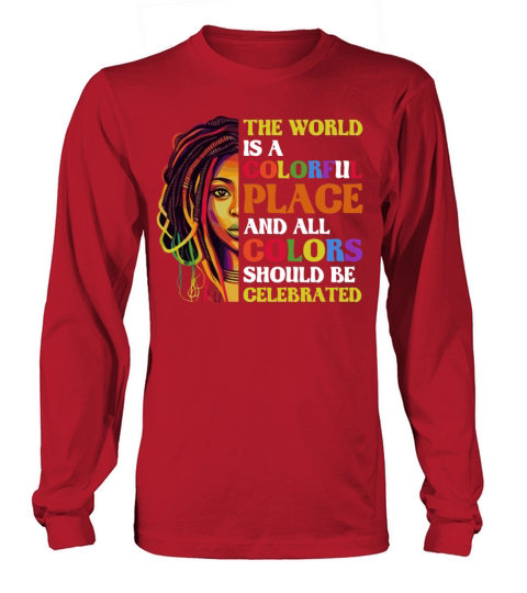 Colorful Black Dreadlock Girl LGBT Black History M Long sleeved Unisex