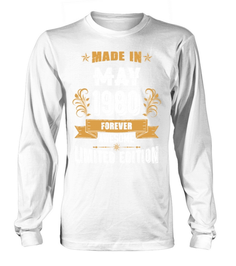 May 1980 Vintage Birthday Present Long sleeved Unisex