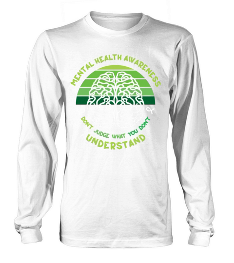 May Green Mental Health Awareness Month Brain Long sleeved Unisex