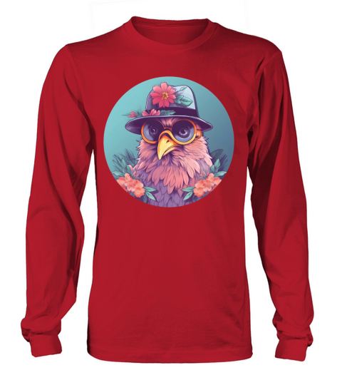 Retro 80s 90s Chicken Vintage Long sleeved Unisex