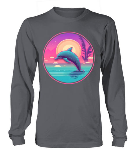 Vintage 80s 90s Nostalgic Dolphin Lovers Long sleeved Unisex