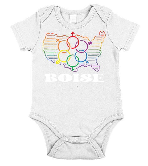 Boise Pride Month Pride Flag LGBT Community LGBTQ Short Sleeve Baby One-Piece