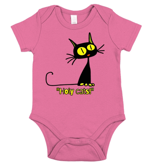 Holy cats vintage cartoon cat Short Sleeve Baby One-Piece