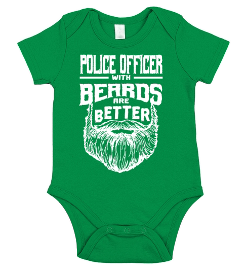 Police Officer with Beards are Better Cops Funny P Short Sleeve Baby One-Piece