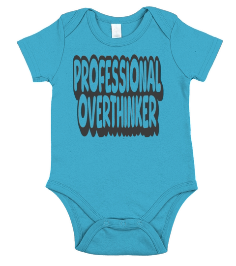 Professional Overthinker Vintage Quote Short Sleeve Baby One-Piece