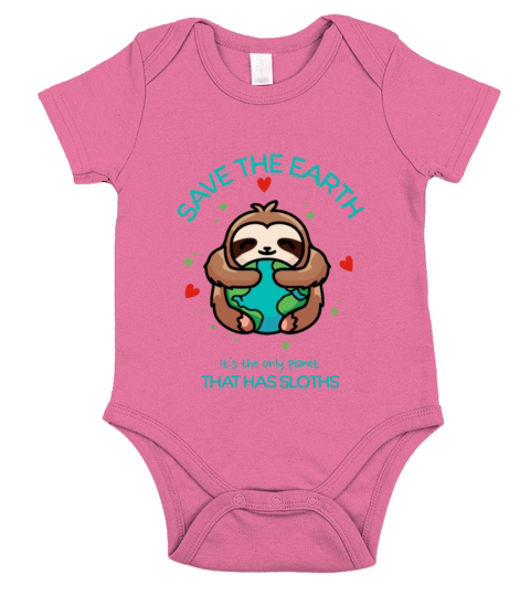 Save the Earth With Sloths Short Sleeve Baby One-Piece