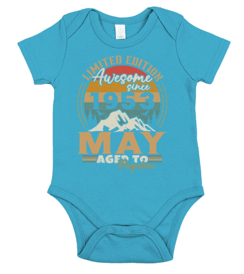 Vintage Born In May 1953 Birthday Gift Short Sleeve Baby One-Piece