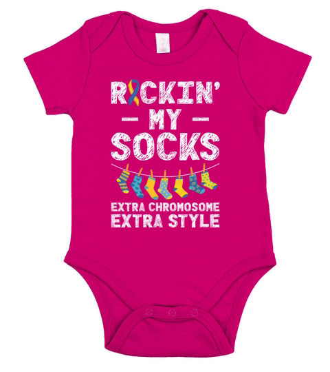 World Down Syndrome Day Awareness Rocking Socks Short Sleeve Baby One-Piece