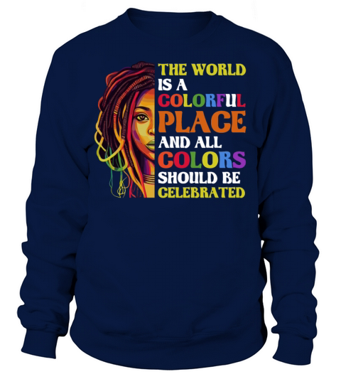 Colorful Black Dreadlock Girl LGBT Black History M Sweatshirt Unisex
